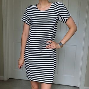 J Crew Striped Short Sleeve Nautical Dress